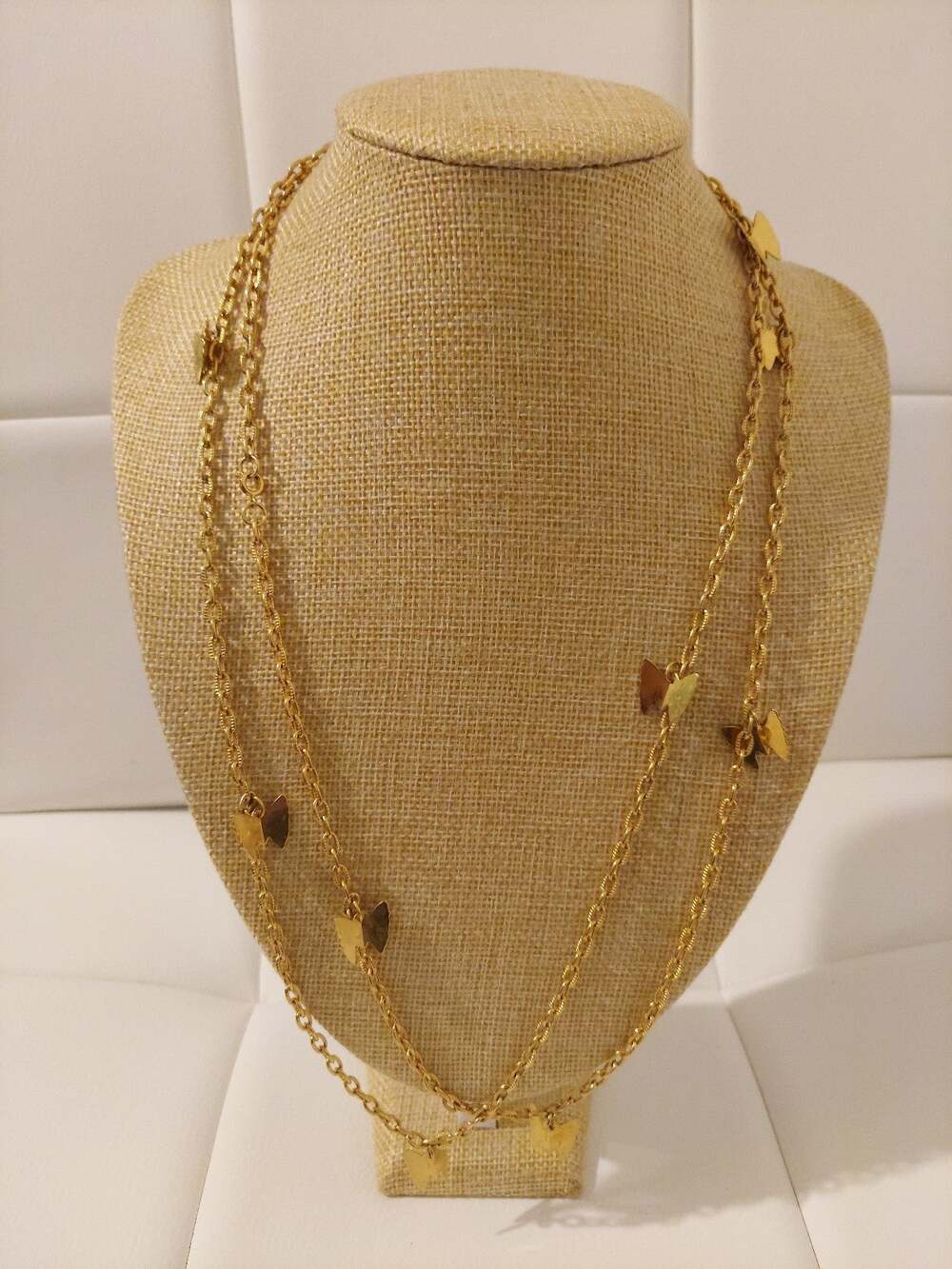 Sarah Coventry Gold Tone Butterflies 50" Convertible 2 in 1 Necklace